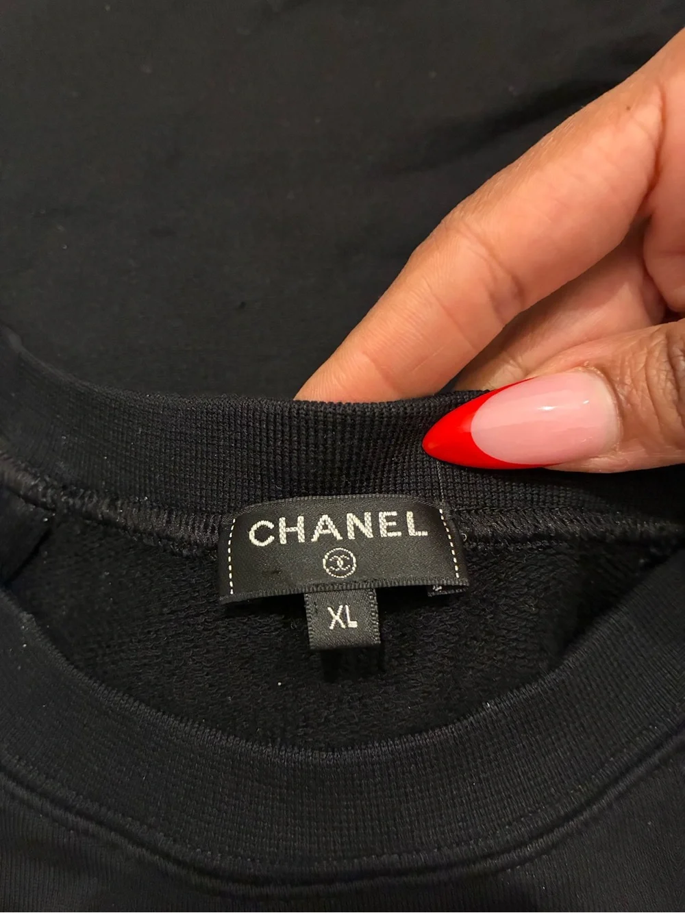 CHANEL Black Tee with Gold Logo Accent